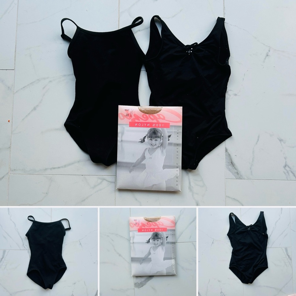 Dance Leotard + Tights Ballet Bundle Girls/Kids 4-6